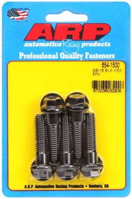 03CB25F2-D7A0-4C7B-4C7F-B895C254B6AB "3/8""-16 x 1.500 hex 7/16 wrenching black oxide bolts"(5pcs - Image 1