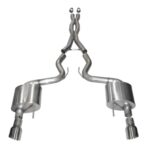 Corsa Cat-Back 3.0" Dual Rear Single 4.0" Mustang 5.0 15-17