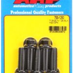 "7/16""-20 x 1.250 hex black oxide bolts" (5pcs)