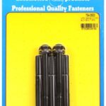 "3/8""-24 x 3.500 hex 7/16 wrenching black oxide bolts" 5pcs