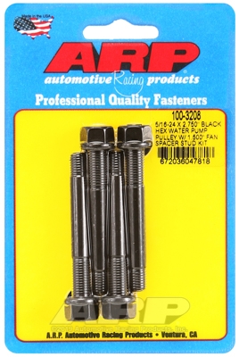 1847D692-46AA-4E3A-9B3C-731C1BCA5B82 ARP 5/16-24x2.750 black hex WP pulley w/1.500" fan spcr stud - Image 1