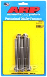 "3/8""-24 x 3.750 hex 7/16 wrenching SS bolts" (5pcs)