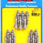 Cast alum covers SS 12pt valve cover stud kit. 16pc