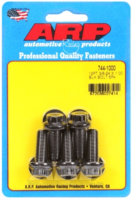 21628C1D-7B6C-CE79-FBAE-079D256C8FEC "3/8""-24 x 1.000 12pt 7/16 wrenching black oxide bolts"5pcs - Image 1