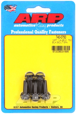28F25450-4C2E-1784-56D9-76A3B8A3CAEF "1/4""-28 x .750 12pt black oxide bolts" (5pcs) - Image 1