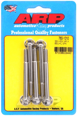 2ACC6826-6657-8559-76ED-736223783A15 M6 x 1.00 x 65 hex SS bolts (5pcs) - Image 1