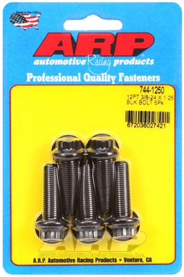 305DCE27-35E8-98FC-7956-961A7EB2E302 "3/8""-24 x 1.250 12pt 7/16 wrenching black oxide bolts"5pcs - Image 1