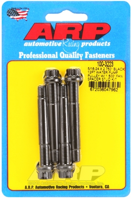 3214ECA0-5E6B-B742-C99C-EEF879B9FBC1 ARP 5/16-24x2.750 black 12pt WP pully w/1.500" fan spcr stud - Image 1