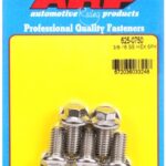 "3/8""-16 x 0.750 hex 7/16 wrenching SS bolts" (5pcs)
