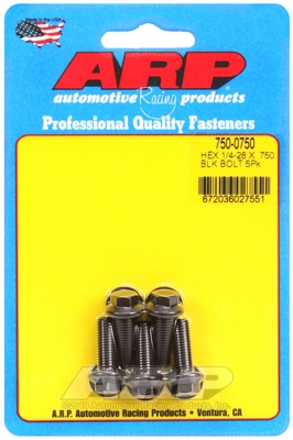 35997FD7-6DB7-81AC-E12A-D2609C87B809 "1/4""-28 x .750 hex black oxide bolts" (5pcs) - Image 1
