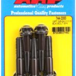 "3/8""-24 x 2.000 12pt 7/16 wrenching black oxide bolts"5pcs