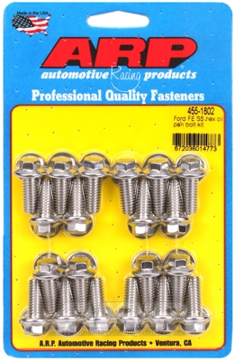 376A8451-AC09-FE98-575B-A231CD1D07ED Ford FE SS hex oil pan bolt kit - Image 1