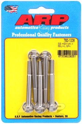 3A4ED48F-7744-DA32-BD81-350834E791F7 M6 x 1.00 x 55 hex SS bolts (5pcs) - Image 1