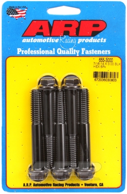 3ABC0C46-8D29-67FC-7F60-E2F6E2633FDD "7/16""-14 X 3.000 hex 1/2 wrenching black oxide bolts" 5pcs - Image 1