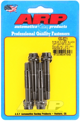 3D501C89-580F-3C0A-8671-CB6C8CC647DB ARP 5/16-24x2.250 black 12pt WP pully w/1.000" fan spcr stud - Image 1