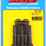 M8 x 1.25 x 45 hex black oxide bolts (5pcs)