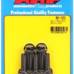 M8 x 1.25 x 25 hex black oxide bolts (5pcs)
