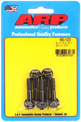 4278374B-F95A-203C-553F-44D7436F8772 M6 x 1.00 x 30 hex black oxide bolts (5pcs) - Image 1