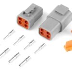 Haltech Plug & Pins Only Set of Deutsch DTP-4 Conn (25 Amp)