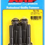 "3/8""-24 x 1.750 hex 7/16 wrenching black oxide bolts" 5pcs