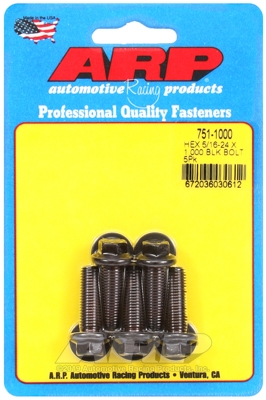 45AE4557-5F57-3455-5BEA-FE8A63E92B31 "5/16""-24 x 1.000 hex black oxide bolts" (5pcs) - Image 1