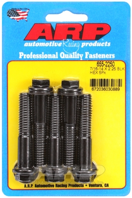 4BA88800-0B6D-B47E-3100-917A42D3F14B "7/16""-14 X 2.250 hex 1/2 wrenching black oxide bolts" 5pcs - Image 1