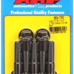 "7/16""-14 X 1.750 hex black oxide bolts" (5pcs)