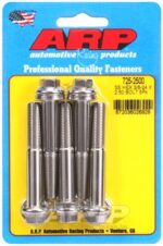 "3/8""-24 x 2.500 hex 7/16 wrenching SS bolts" (5pcs)