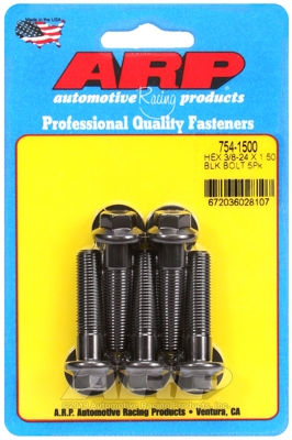 55B68FBC-C056-7CAF-6C94-F81D1A1E536E "3/8""-24 x 1.500 hex 7/16 wrenching black oxide bolts" 5pcs - Image 1