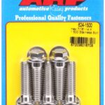 "7/16""-14 X 1.500 hex 1/2 wrenching SS bolts" (5pcs)
