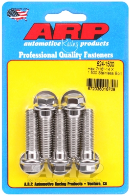5662B10D-CA60-E94E-6329-9E06EE6EDB89 "7/16""-14 X 1.500 hex 1/2 wrenching SS bolts" (5pcs) - Image 1