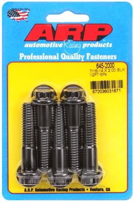 56E146F3-32D5-8A1F-F3CD-DBC5D73F2283 "7/16""-14 X 2.000 12pt 1/2 wrenching black oxide bolts"5pcs - Image 1