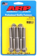 "7/16""-14 X 2.750 hex 1/2 wrenching SS bolts" (5pcs) - Image 2