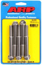 "7/16""-14 X 3.500 hex 1/2 wrenching SS bolts" (5pcs) - Image 2