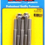 "3/8""-24 x 3.000 hex 7/16 wrenching SS bolts" (5pcs)