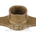 1/4-28 plate nut. 2-lug fixed w/ctr sunk rivet hole