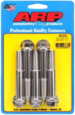 6614FC97-ED11-DEEC-B3ED-03E8E93687DD ARP Bolt Kit 1/2-13 x 3.000 SS Hex - Image 1