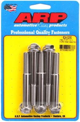 6841885B-9FDD-25A2-9451-B48D200A4217 "7/16""-14 X 3.250 hex 1/2 wrenching SS bolts" (5pcs) - Image 1