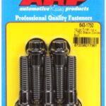 "7/16""-14 x 1.750 12pt black oxide bolts" (5pcs)