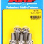 "3/8""-24 x .750 12pt 7/16 wrenching SS bolts" (5pcs)