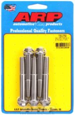 "3/8""-24 x 2.750 hex 7/16 wrenching SS bolts" (5pcs) - Image 2