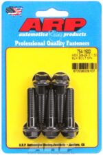 "3/8""-24 x 1.500 hex 7/16 wrenching black oxide bolts" 5pcs - Image 2