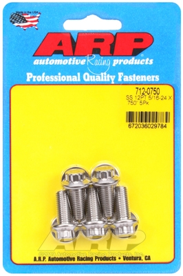 "5/16""-24 x .750 12pt SS bolts" (5pcs)