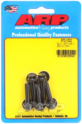 81C804AF-5449-1166-2B6D-3291418D404B M6 x 1.00 x 25 12pt black oxide bolts (5pcs) - Image 1