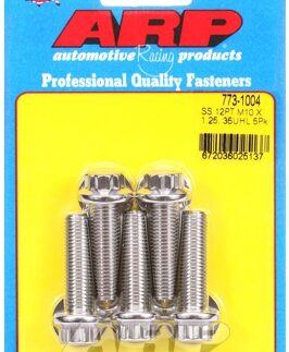 M10 x 1.25 x 35 12pt SS bolts+Washers (5pcs)