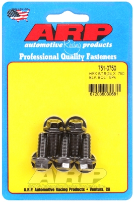 84B84878-D0BE-4C36-FC92-DF1567534ECE "5/16""-24 x .750 hex black oxide bolts" (5pcs) - Image 1