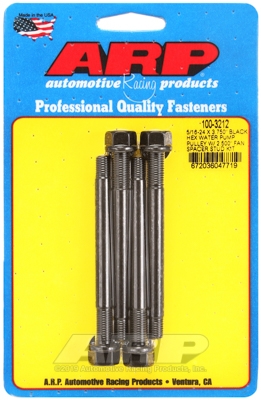 87EED125-268C-BE80-6048-7D6905DA23C4 ARP 5/16-24x3.750 black hex WP pulley w/2.500" fan spcr stud - Image 1