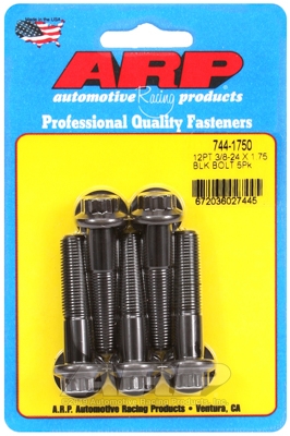 8F201490-6650-D8D6-B76E-44372DDAA864 "3/8""-24 x 1.750 12pt 7/16 wrenching black oxide bolts"5pcs - Image 1