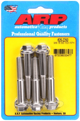 94EADCBD-6549-33DF-DF9F-2A5DB4C4E4C6 "3/8""-16 x 2.250 hex 7/16 wrenching SS bolts" (5pcs) - Image 1