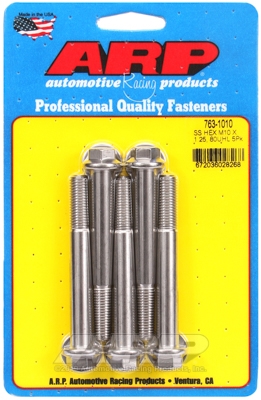 95E23931-2F0F-C501-5569-7E1E1606545F M10 x 1.25 x 80 hex SS bolts (5pcs) - Image 1